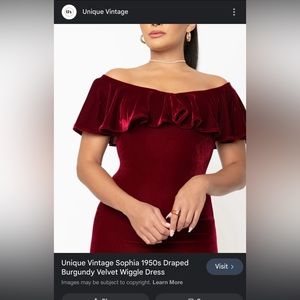 Unique Vintage Velvet Wiggle Dress